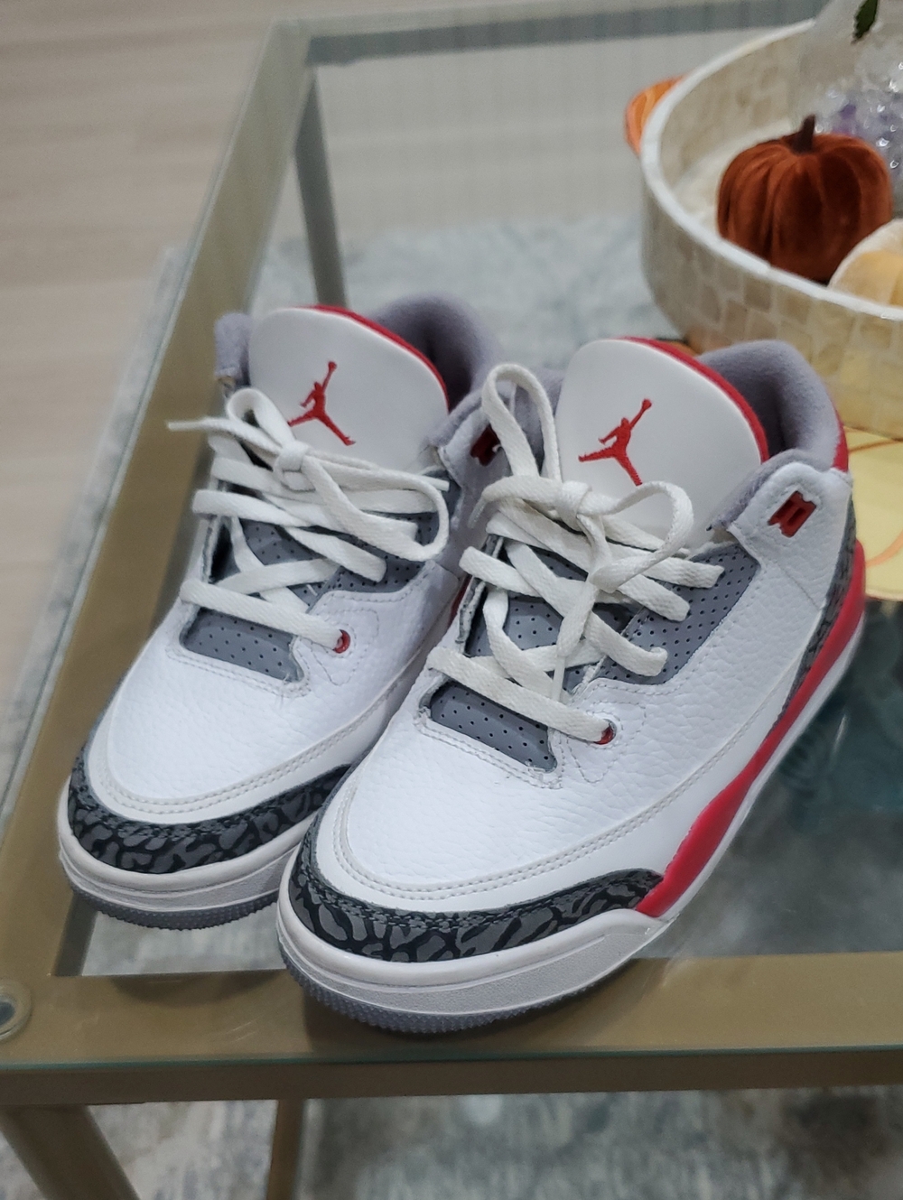 Jordan Kids White, Red & Gray Retro-Style Sneakers Size 1Y